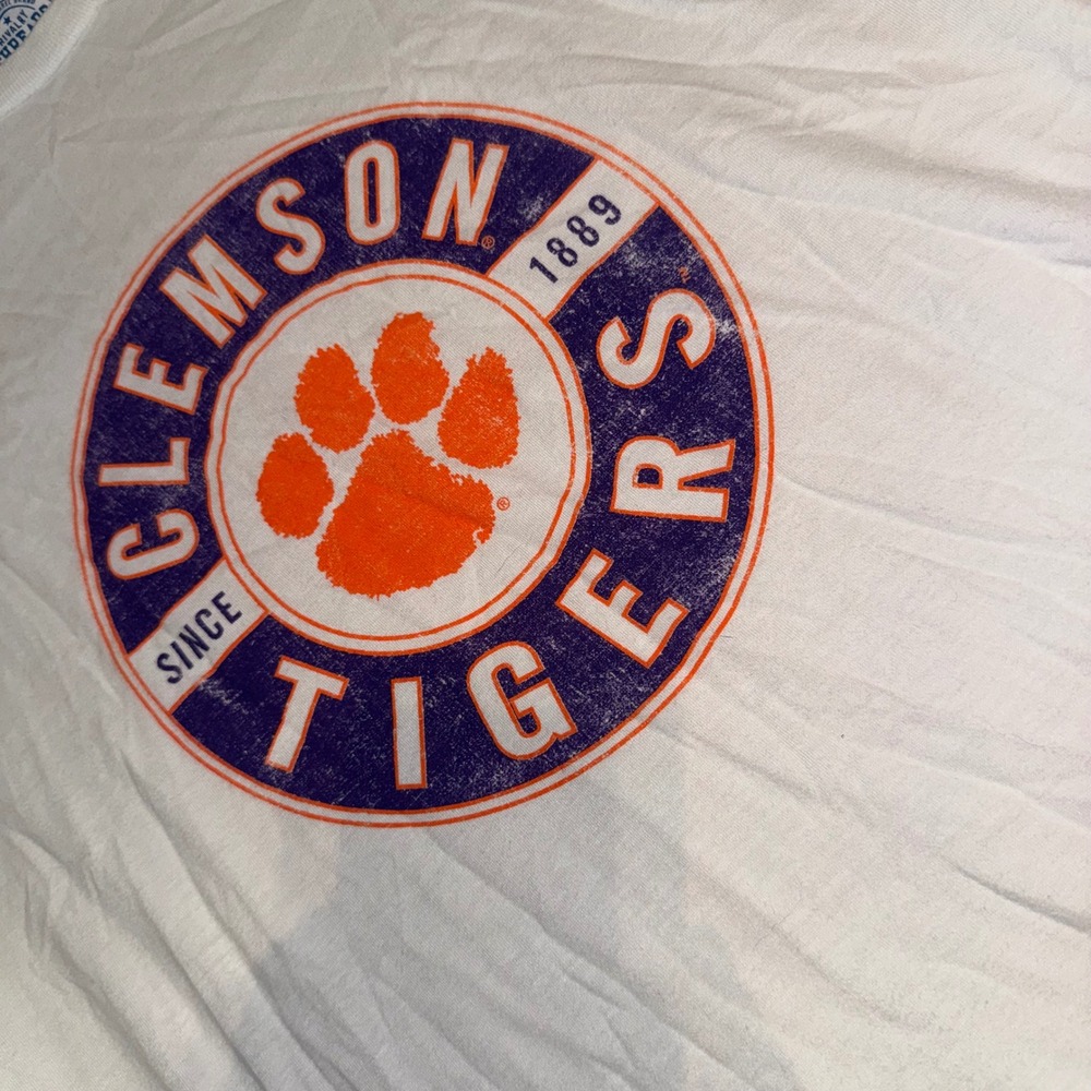 Rivalry Threads Clemson Tigers Graphic T-Shirt White Mens Medium Paw Logo